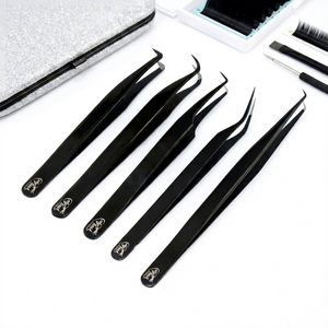 Pinzas para Pestañas con Punta de Fibra, 45 y 90 Grados, Acero Inoxidable, Pinzas para Volumen, Herramientas para Técnicos de Pestañas, Pinzas para Extensión de Pestañas - Product Image 1