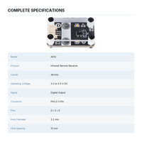 Module de capteur récepteur infrarouge 38 kHz, sortie décodée numériquement, carte à 3 broches pour projets de robots télécommandés Arduino
