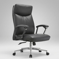 Chaise de bureau exécutive en cuir véritable avec fonction massage, design moderne, rotation libre pour utilisation informatique
