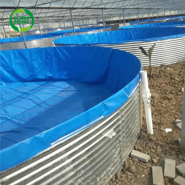 China fornecedores atacado grande redonda pvc tarpaulina aquacultura biofloc tilapia ras tanque de peixe