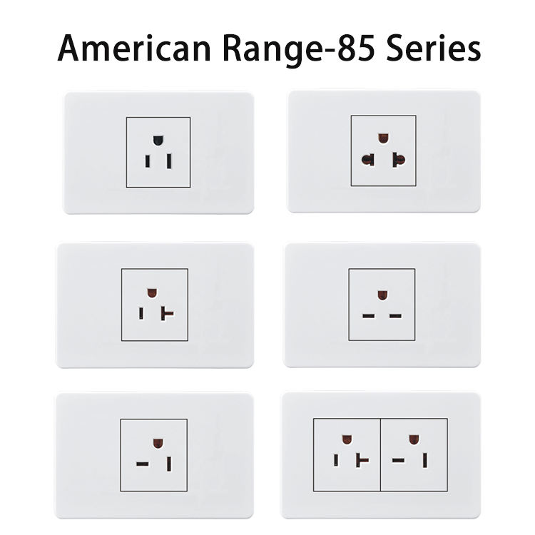 VNX Wholesale Simple Light Luxury Fashion US Standard White PC 1 Gang 1 Way Wall Light Switch and Socket