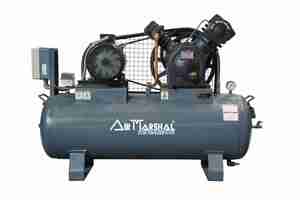 Compresor de Aire Industrial de Alta Resistencia con Tanque Receptor de Aire, Compresor de Pistón de Dos Cilindros para Uso en Talleres y Fábricas - Product Image 2