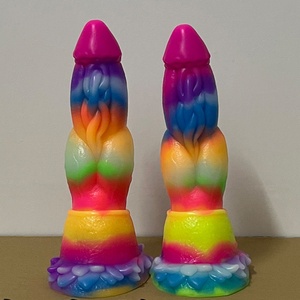 FAAK Dildo Monstre Courbé de 7,6 Pouces pour Stimulation Anale, Multicolore, Lumineux dans le Noir, pour Femmes - Product Image 6