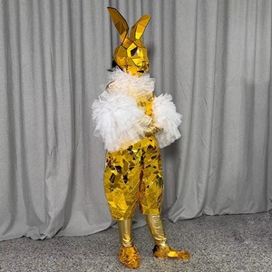 Costume de lapin miroir en or de luxe <span class=keywords><strong>pour</strong></span> femmes jolie fille Club combinaison <span class=keywords><strong>combishort</strong></span> vêtements de scène <span class=keywords><strong>pour</strong></span> femmes <span class=keywords><strong>pour</strong></span> les fêtes décorations de fête - Product Image 4