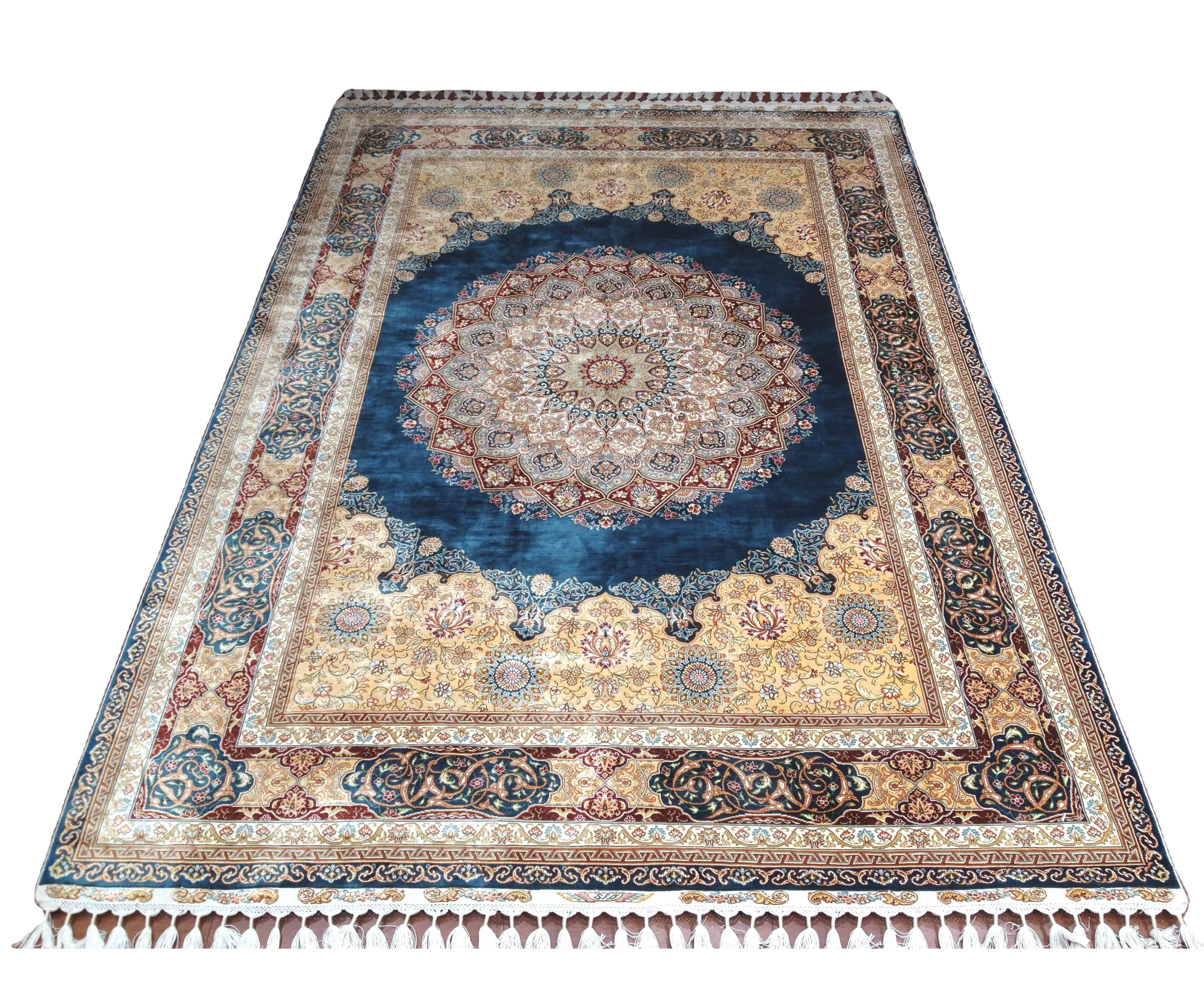 Yilong Carpet 5.5'x8' Persian Rug Handmade Tabriz Silk Rugs Purple Oriental Rug Pads for Hardwood Floor 