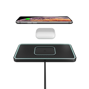 Almohadilla antideslizante de carga inalámbrica <span class=keywords><strong>para</strong></span> coche 2 en 1 de 15W con luz luminosa <span class=keywords><strong>para</strong></span> <span class=keywords><strong>AirPods</strong></span> / <span class=keywords><strong>IPhone</strong></span> - Product Image 1