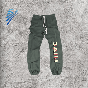 Service OEM Pantalon de survêtement à fermeture éclair avec impression de logo personnalisé pour hommes, écologique, mode vintage, lavage léger - Product Image 1