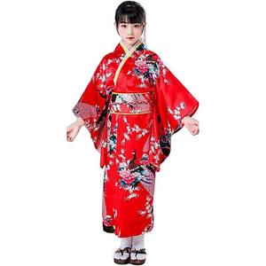 Kimono japonés largo con flor de pavo real tradicional, vestido para niños, disfraz Yukata <span class=keywords><strong>Haori</strong></span> 2017 - Product Image 3
