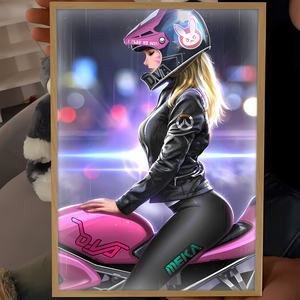 Cyberpunk personalizado Anime LED luz pintura logotipo luminoso enmarcado pared arte proveedor directo embalaje personalización marcos de madera - Product Image 5