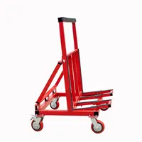 Carretilla de Plataforma Plegable de Acero con Puertas y Ventanas para Obras de Construcción y Compras - Carro de Maniobras Universal de Cuatro Ruedas Silencioso y Portátil