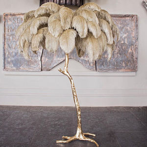 Branche d'arbre Standing Tall Éclairage Moderne Autruche Plume <span class=keywords><strong>Lampadaire</strong></span> - Product Image 4