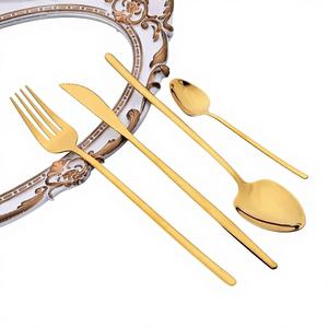 Ensemble de couverts en acier inoxydable de style royal haut de gamme pour la restauration fine, écologique et compatible lave-vaisselle, durable avec une texture lisse - Product Image 1