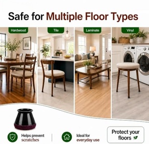 Protections de pieds de meubles en silicone pour chaises de bureau et tables, avec revêtement en feutre - Product Image 5