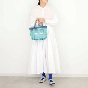 กระเป๋าโท้ทถักจากโพลีเอสเตอร์ที่เป็นมิตรกับสิ่งแวดล้อม ทนทาน น้ำหนักเบา ใช้ซ้ำได้ พับเก็บได้ พกพาสะดวก เหมาะสำหรับสุภาพสตรี - Product Image 3