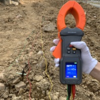 Clamp Earth Resistance Tester 0.00 to 1500Ohm Ground Stake Meter Leakage Current 40A 3 4 Wire 3000Ohm TFT Screen USB Upload