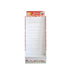 Custom Free Standing Corrugated Hanging Pegboard <b>Display</b> Electronic Products Foldable Paper Cardboard <b>Display</b> Stand with <b>Hooks</b> - Product Image 2