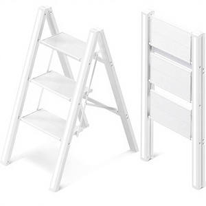 <span class=keywords><strong>Escabeau</strong></span> pliant en <span class=keywords><strong>aluminium</strong></span> à 3 <span class=keywords><strong>marches</strong></span>, antidérapant, robuste, avec <span class=keywords><strong>marches</strong></span> <span class=keywords><strong>larges</strong></span>, léger, portable, pour la maison, la cuisine, gain de place - Product Image 1
