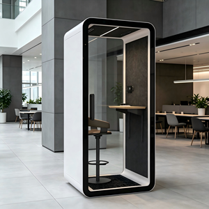 <span class=keywords><strong>Cabine</strong></span> téléphonique insonorisée préfabriquée sur mesure, mini-borne acoustique pour appels privés en centre commercial ou bureau - Product Image 2