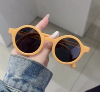 Lunettes de soleil pliables SENTA avec monture colorée macaron, verres polarisés UV400, lunettes rondes pour enfants, montures de lunettes de soleil légères TR90