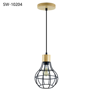 Lampe suspendue en bois Art déco, abat-jour en métal unique et petit, lampe suspendue pour salle à manger, lampe suspendue moderne pour bureau, lampe pour magasin - Product Image 4