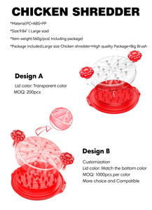 Triturador de Cocina de 9.84 Pulgadas, Herramienta para Barbacoa, Libre de BPA, Picadora Manual de Carne, Verduras y Ensaladas, Herramienta Grande para Desmenuzar Pollo - Product Image 5