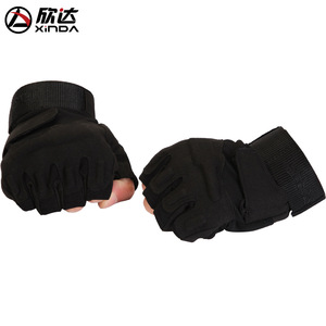 Xinda Outdoor <b>Half</b> Finger Gloves Leather Anti <b>Slip</b> For Climbing Cycling Tactical Use Unisex MLXL - Product Image 4