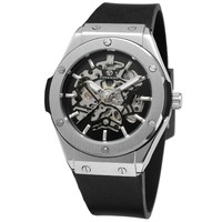 Montre mécanique automatique de luxe pour homme, marque originale Forsining 8107, bracelet en caoutchouc silicone, très vendue, lumineuse.