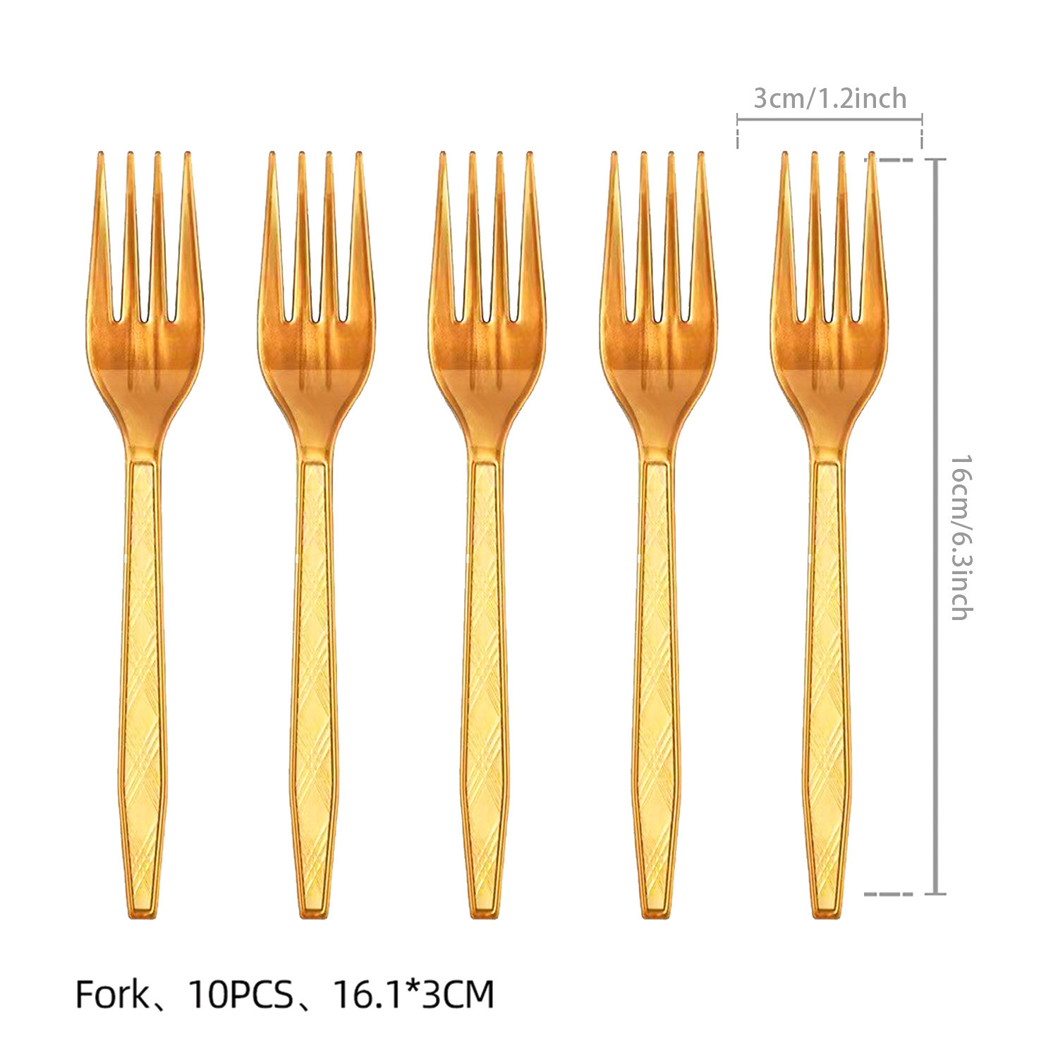 Gold--Fork x 10pcs