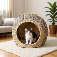 Panier universel pour chat en plastique classique personnalisé, chaud, respirant, semi-fermé, pour toutes les saisons, lit pour animaux de compagnie pour chats