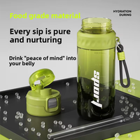 Bouteille de sport portable en PC incassable avec paille intégrée et graduations, pour fitness en extérieur, pour hommes, été, pour boisson directe