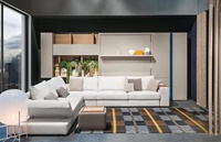 Canapés modernes en bois personnalisés lits de luxe cadre de lit queen size drap pliant lit escamotable double design escamotable