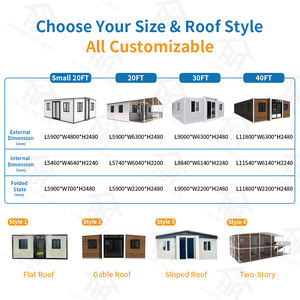 廉价豪华预制1 2 3 4卧室房屋预制小型移动模块化房屋带浴室的便携式房屋 - Product Image 2