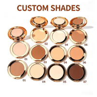 Poudre compacte mate personnalisée à logo, contrôle du sébum, résistante à l'eau, longue tenue, couvrance totale, bronzer pour le visage – Meilleure vente