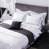 Parure de Lit Hôtellerie 5 Étoiles Luxe Blanc Doux 100% Coton Uni Taille Standard