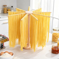 Séchoir à pâtes en bois pliable de grande taille pour pâtes fraîches, nouilles et spaghetti