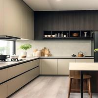 Armoires de cuisine en PVC imperméable et bois massif, armoires sur mesure durables, systèmes de menuiserie et de rangement haut de gamme pour toute la maison