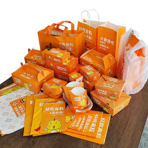 Boîte de traiteur à emporter Paquet de doner kebab Taco Buffet Jalapeno effronté Boîtes d'emballage de frites au design personnalisé avec boissons en sauce - Product Image 3