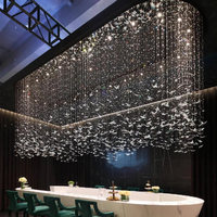 Lustre moderne en forme de papillon, long et suspendu, pour la décoration d'éclairage de restaurant, hôtel, villa, escalier, LED personnalisé
