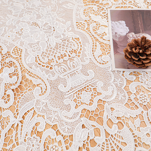 100% Cotton Water-soluble Embroidery Floral Totem Mirror Pattern Soft Guipure <strong>Lace</strong> <strong>Fabric</strong> for Evening Dresses Skirts Clothes - Product Image 5