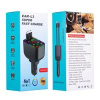 Transmetteur FM pour voiture avec lecteur MP3 sans fil, câble rétractable et chargeur rapide PD pour voiture