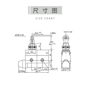 ไมโครสวิตช์กันน้ำแบบรีเซ็ตอัตโนมัติ รุ่น CZ-7312 ของ CNTD Changde Electric แบบเสาตรงพร้อมลูกกลิ้งสำหรับสวิตช์จำกัดตำแหน่ง - Product Image 3
