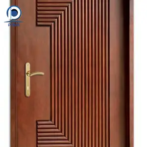 Prima wooden swing wall panel residential design solid wood arched main entrance door