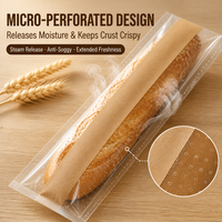 Sac micro-perforé en plastique composite BOPP et papier kraft transparent pour l'emballage du pain, idéal pour les boulangeries, cafés et achats en gros