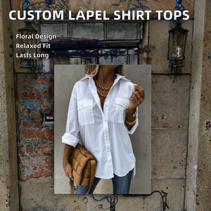 Camisas de Manga Larga con Cuello Cuadrado, Estilo Casual Holgado, de Poliéster para Otoño, Personalizadas al por Mayor, Suministro ODM - Product Image 2