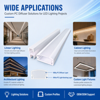Profil diffuseur LED en PC co-extrudé bicolore, couverture blanche laiteuse pour bande LED, éclairage linéaire personnalisé