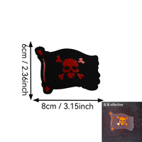 Bandera de calavera pirata Insignia de moral al aire libre Parches de bandera pirata con gancho y bucle IR