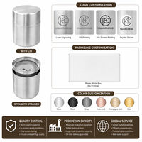 HC – Nouvelle boîte tamis en acier inoxydable SS304 de qualité alimentaire avec logo personnalisé, 300 ml, hermétique, pour poudre de matcha, infuseur à thé portable et écologique