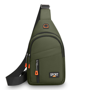 Men's Chest <b>Bag</b> Nylon Water Resistant Sport Casual Crossbody <b>Bag</b> Gray <b>Black</b> Military Green Dark Blue - Product Image 5