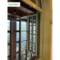 Fenêtres et portes standard américaines Huasin, fenêtres à double vitrage personnalisées, isolées thermiquement, étanches, à ouverture vers l'intérieur, fenêtres en aluminium