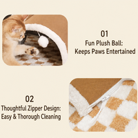 Nouvelle Arrivée 2-en-1 Tendance : Tapis Tunnel de Luxe Premium pour Chien, Chat, Chiot et Chaton – Idéal Hiver, Sommeil et Jeu – Personnalisable par le Fabricant